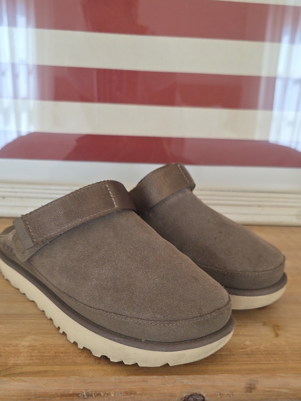 UGG Women's Brown Suede Slide Loafers